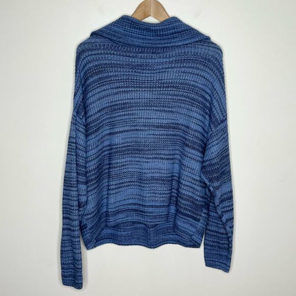 Aerie Womens Quarter Zip Pullover Sweater Medium Blue Loungewear Cozy Soft - Picture 7 of 10